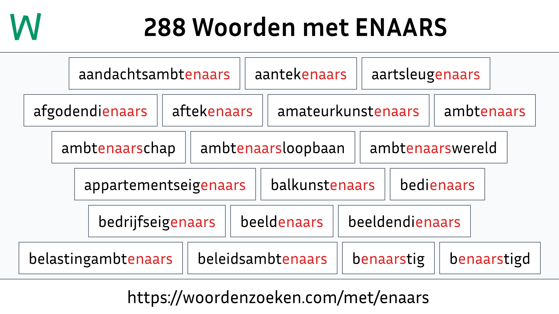 Woorden met ENAARS