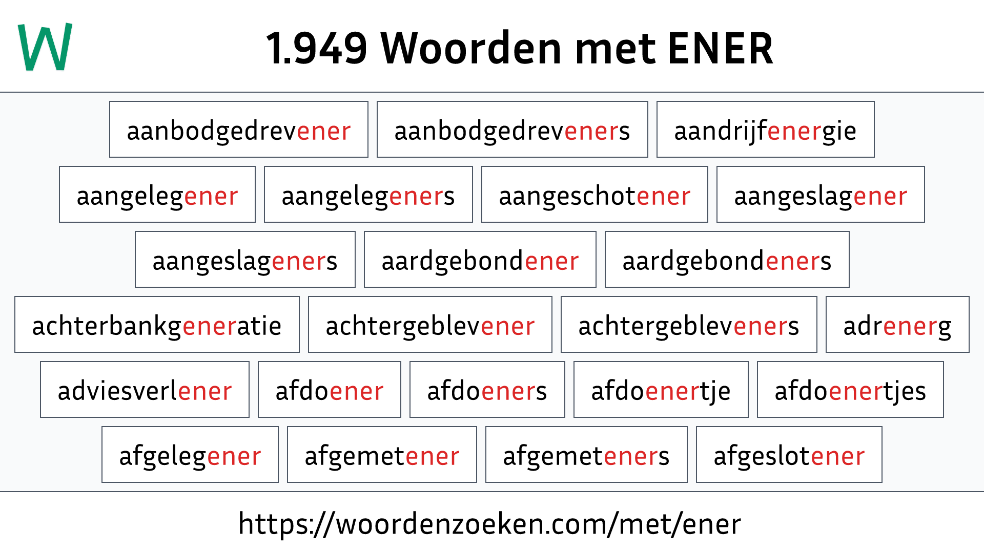 Woorden met ENER