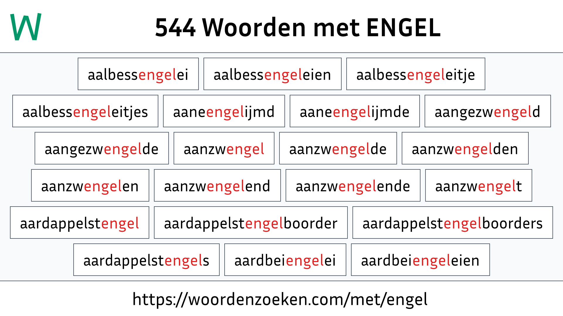 Woorden met ENGEL