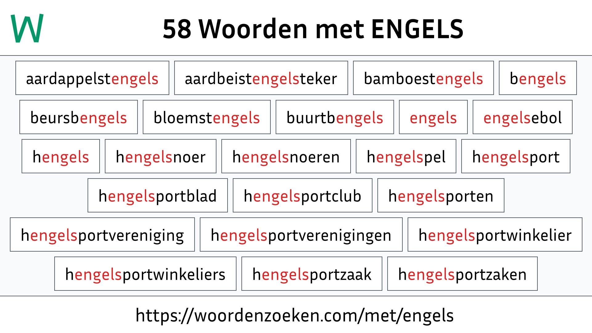 Woorden met ENGELS