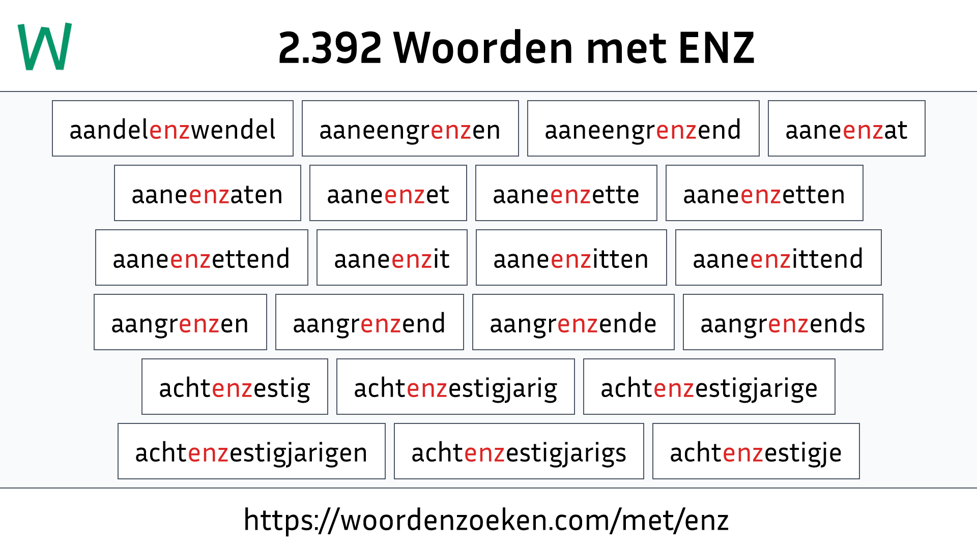 Woorden met ENZ