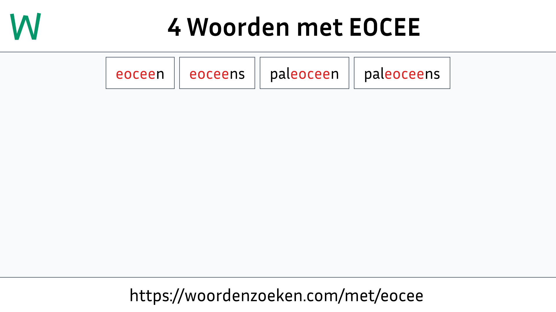 Woorden met EOCEE