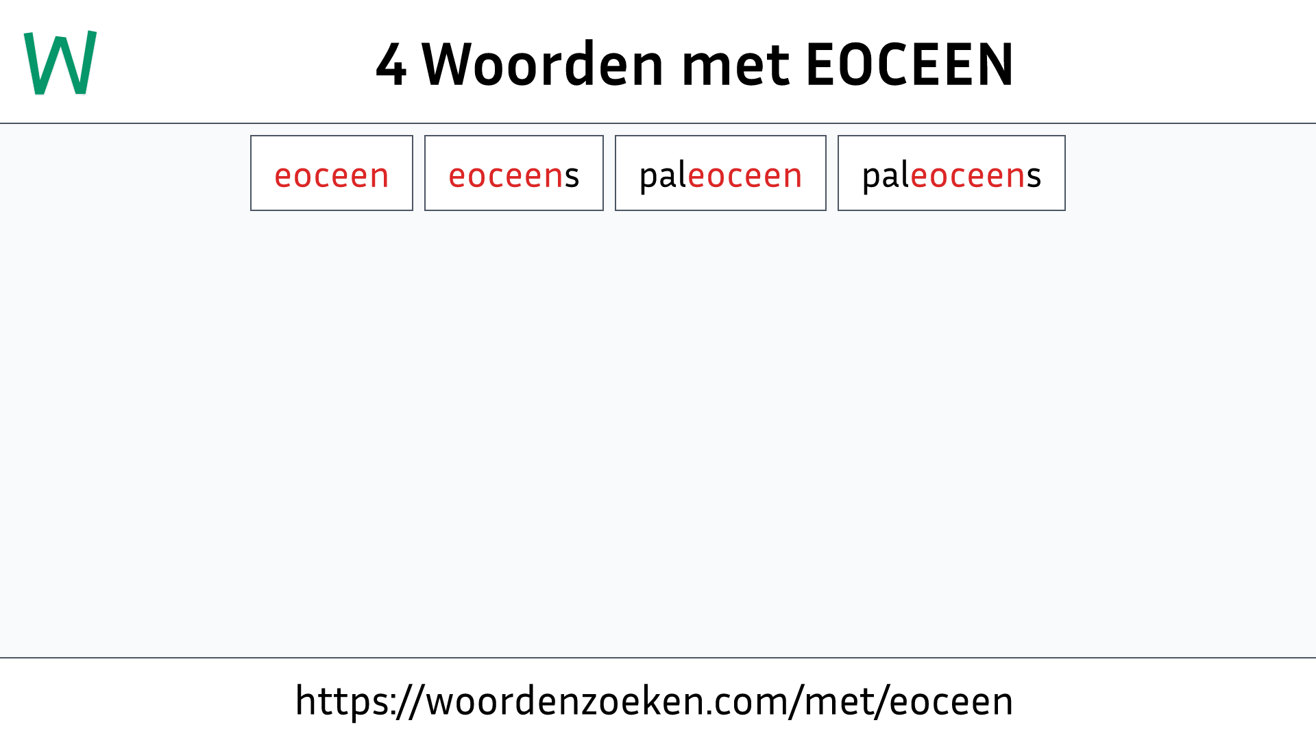 Woorden met EOCEEN