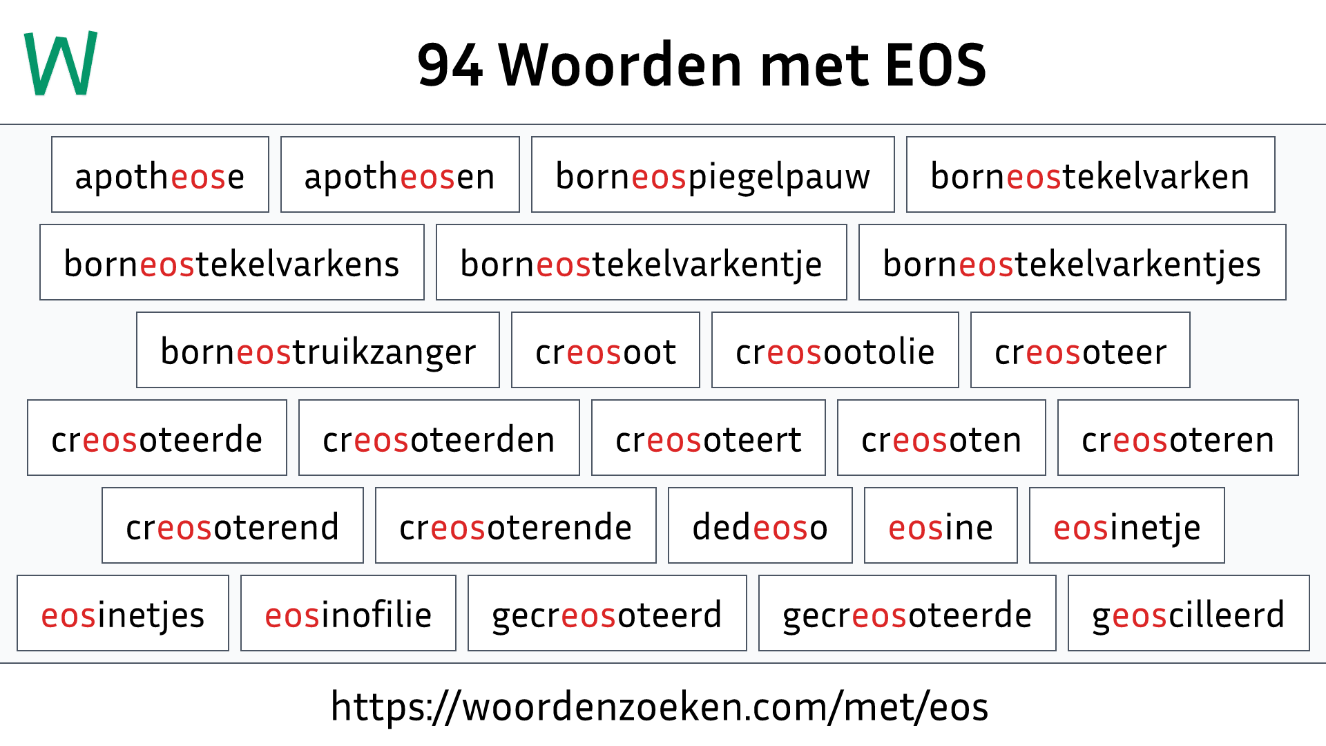 Woorden met EOS