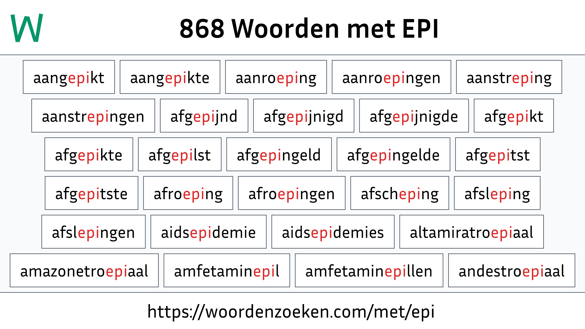 Woorden met EPI