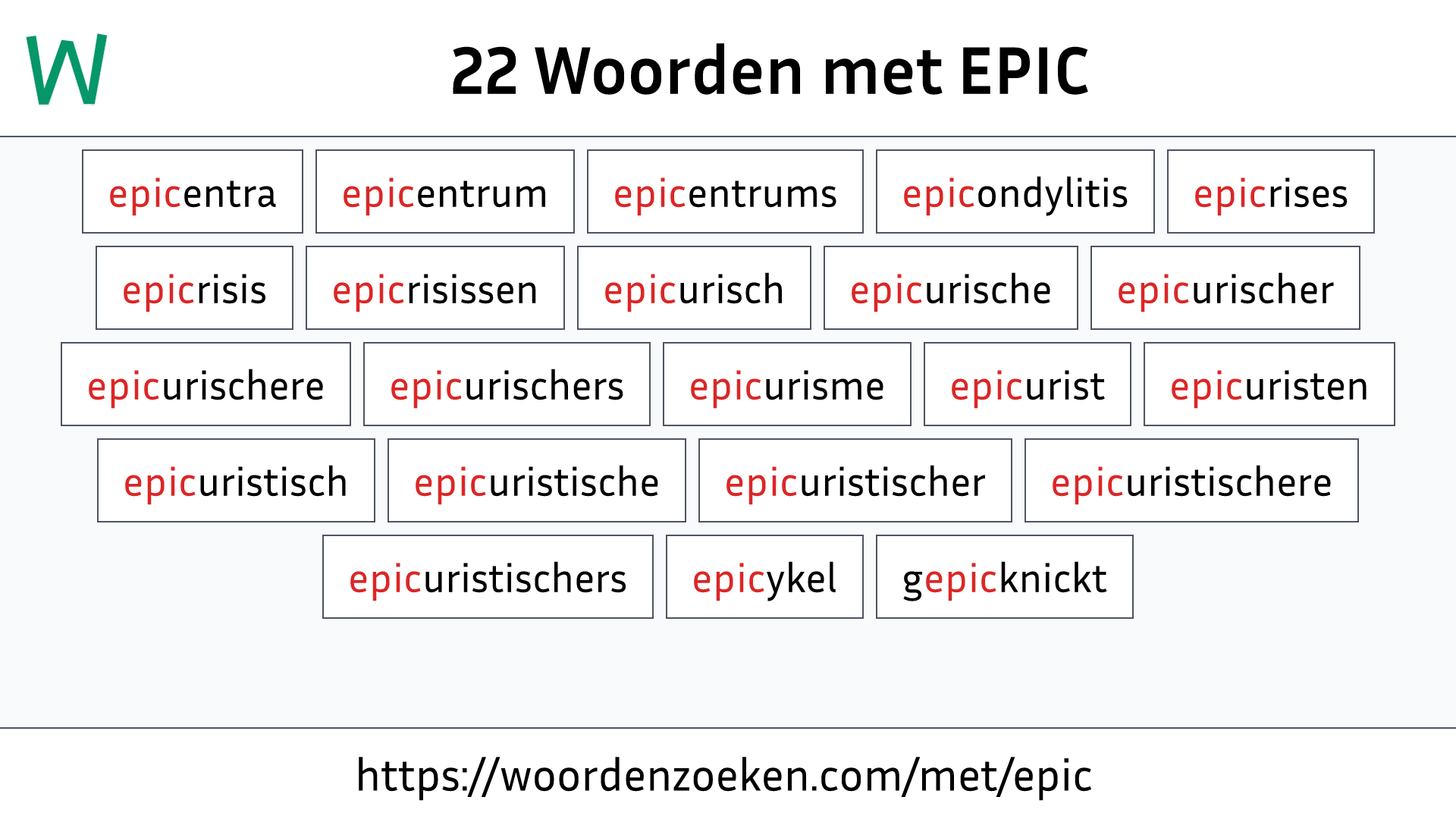 Woorden met EPIC