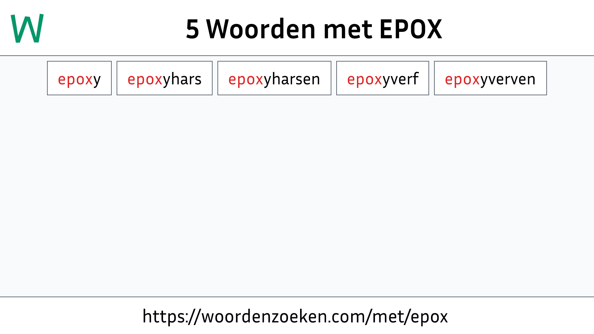 Woorden met EPOX