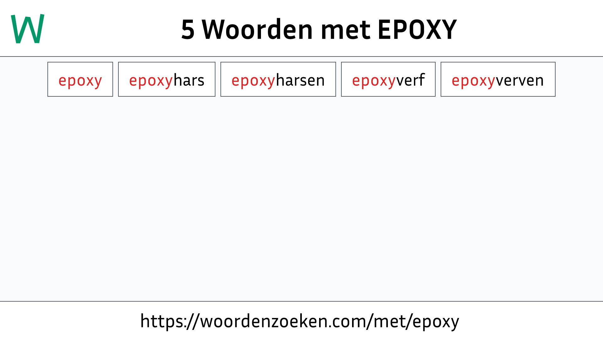 Woorden met EPOXY