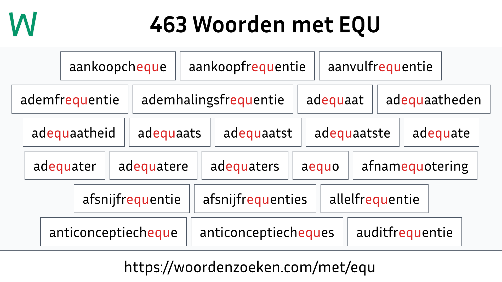 Woorden met EQU