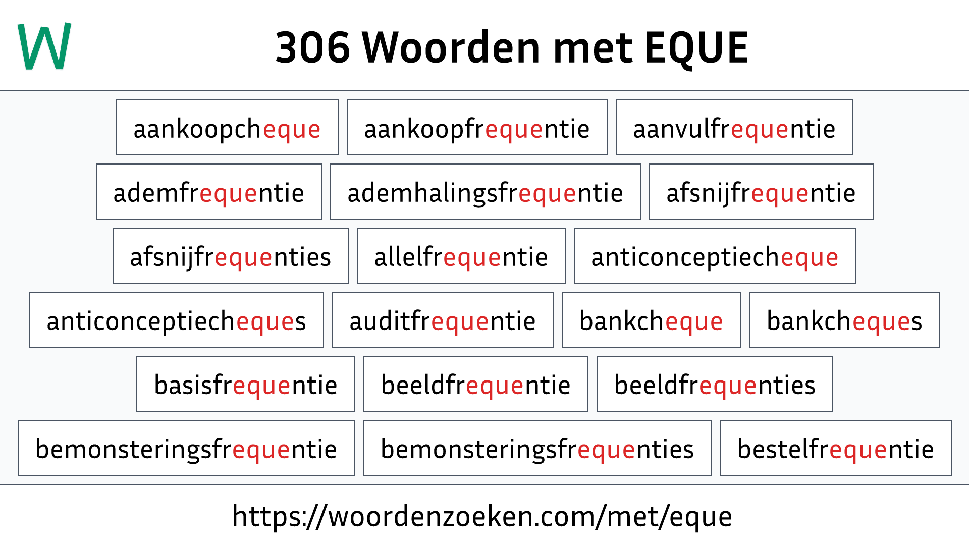 Woorden met EQUE