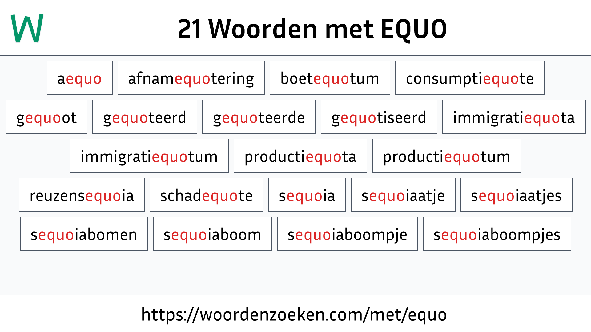 Woorden met EQUO