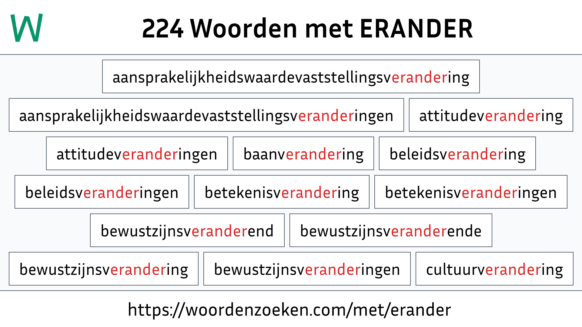 Woorden met ERANDER