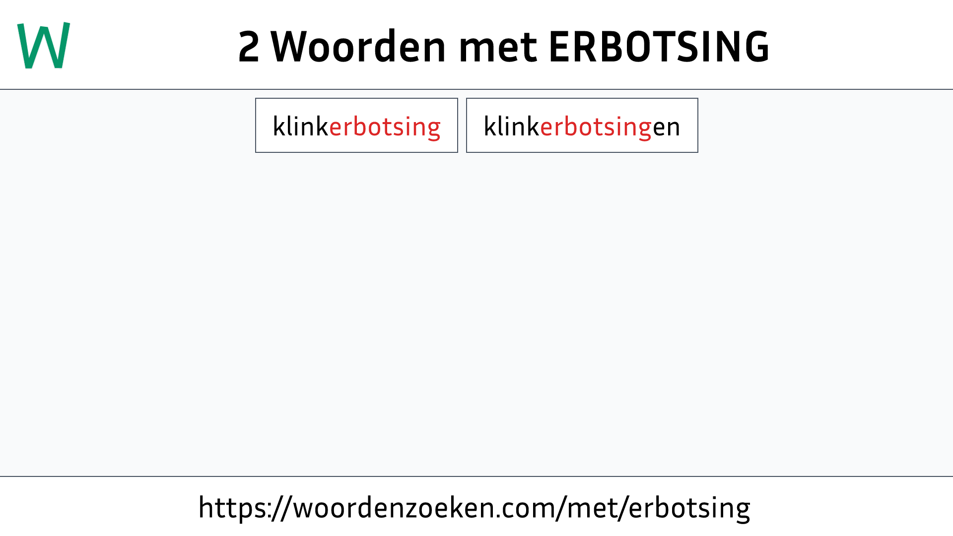 Woorden met ERBOTSING