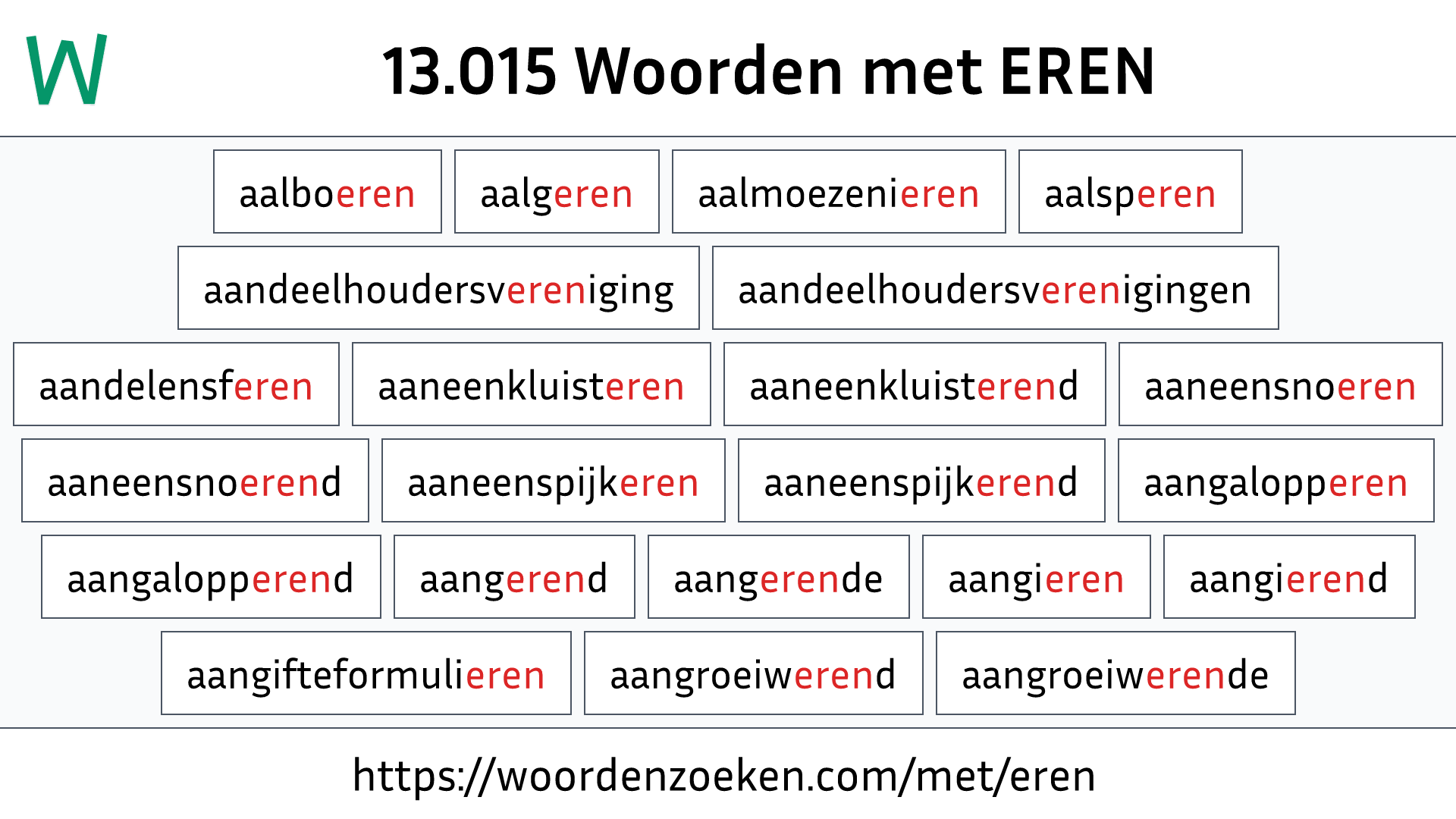 Woorden met EREN