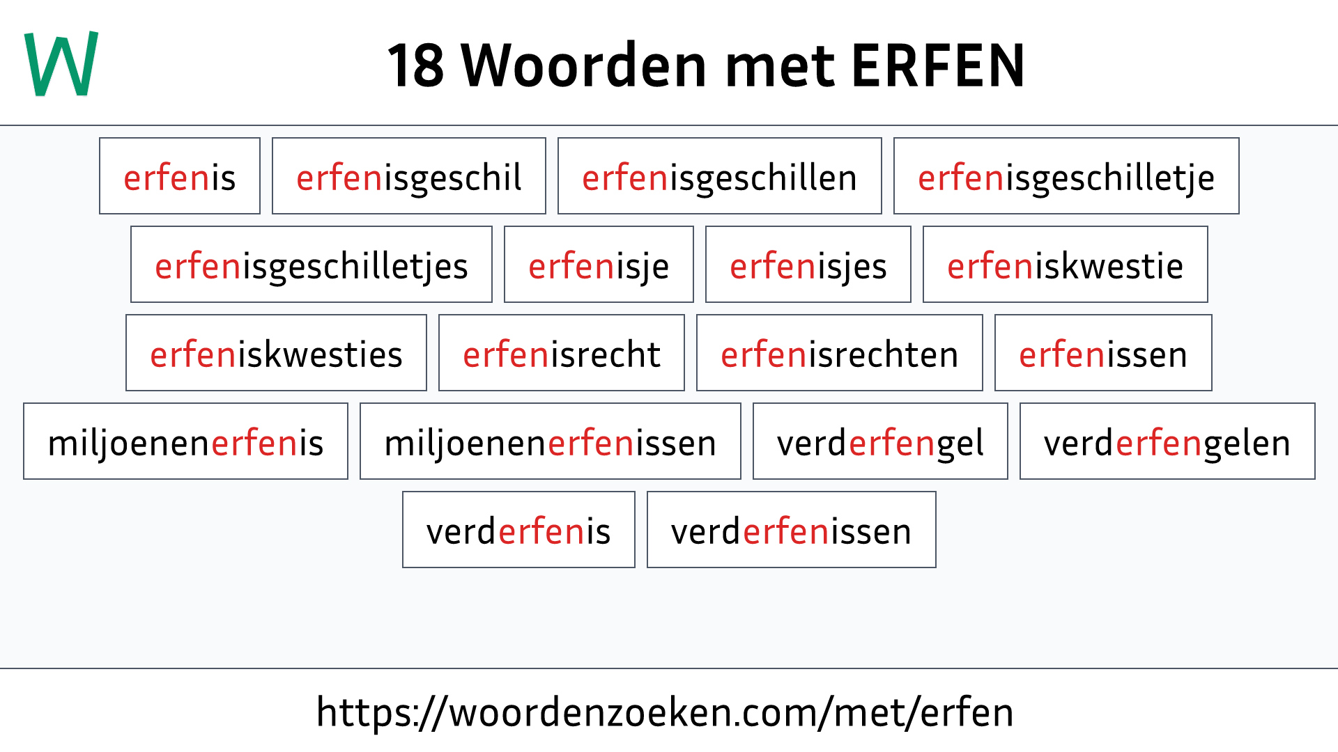 Woorden met ERFEN