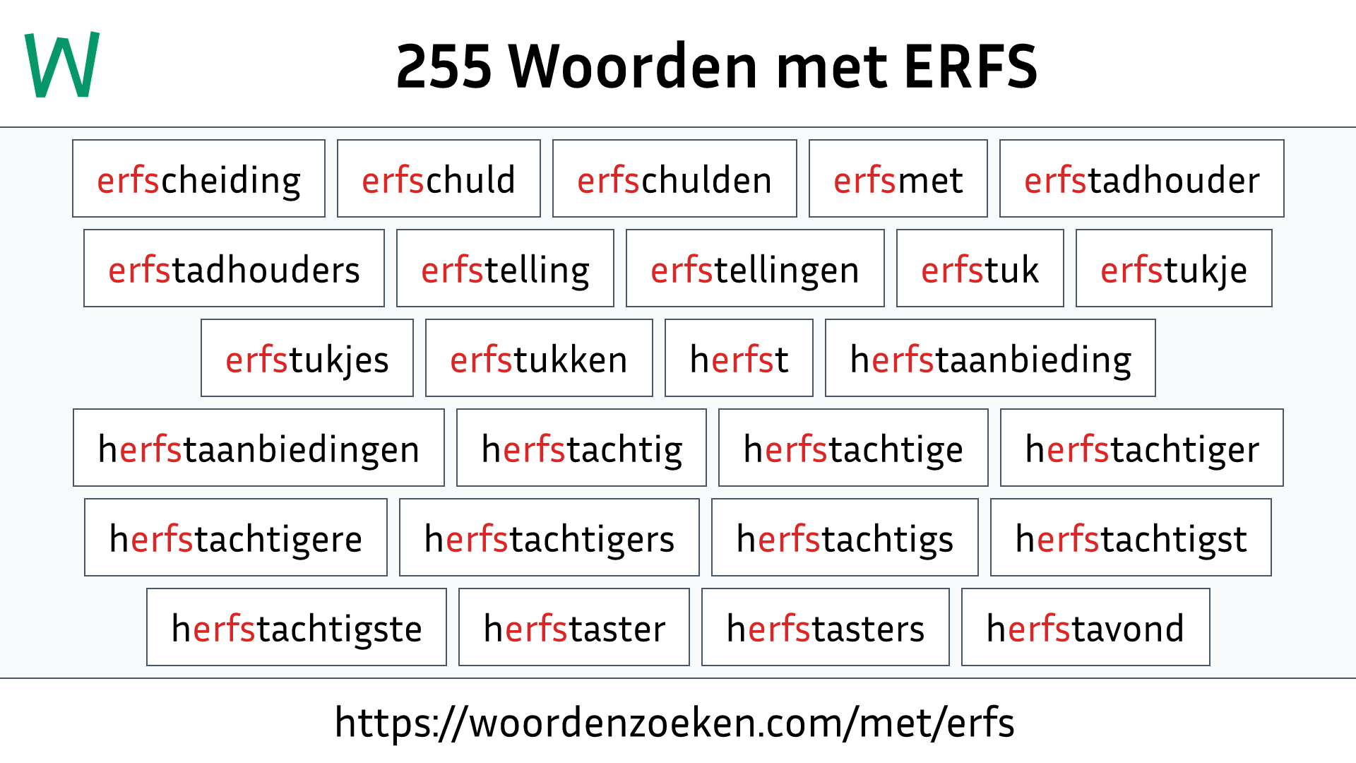 Woorden met ERFS