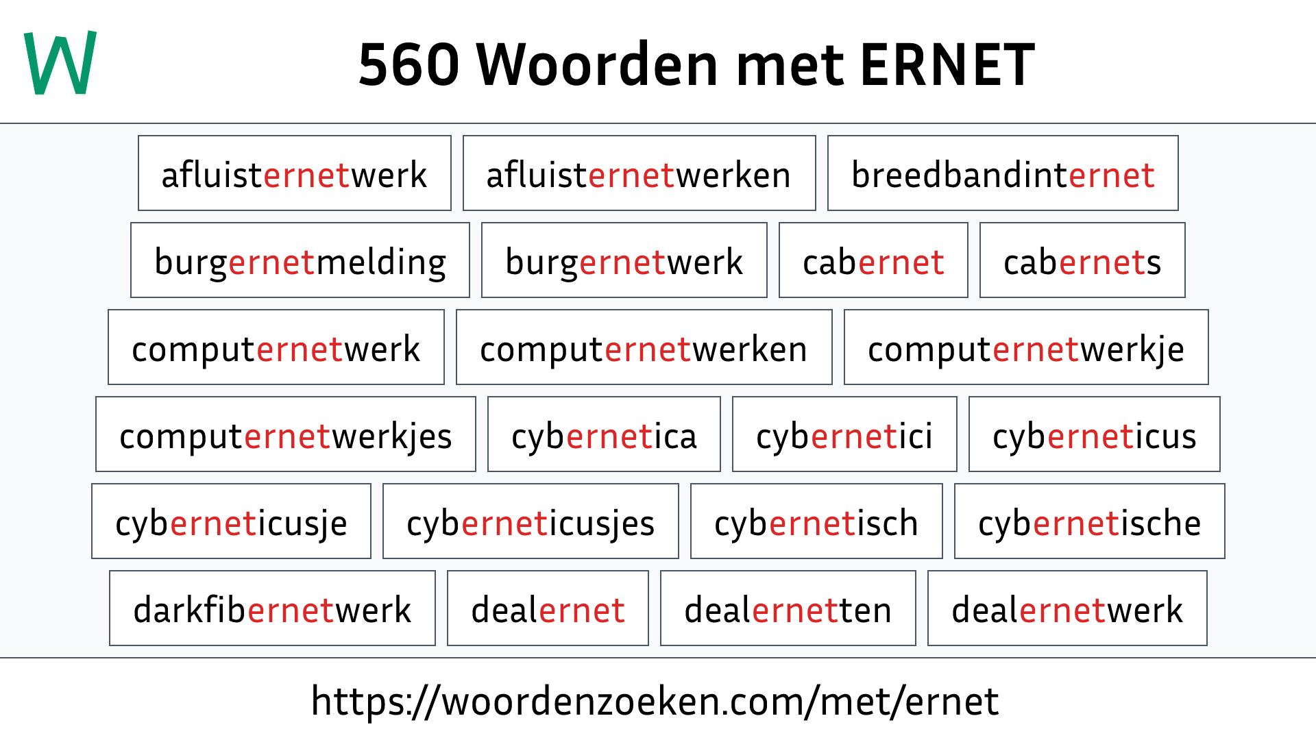 Woorden met ERNET