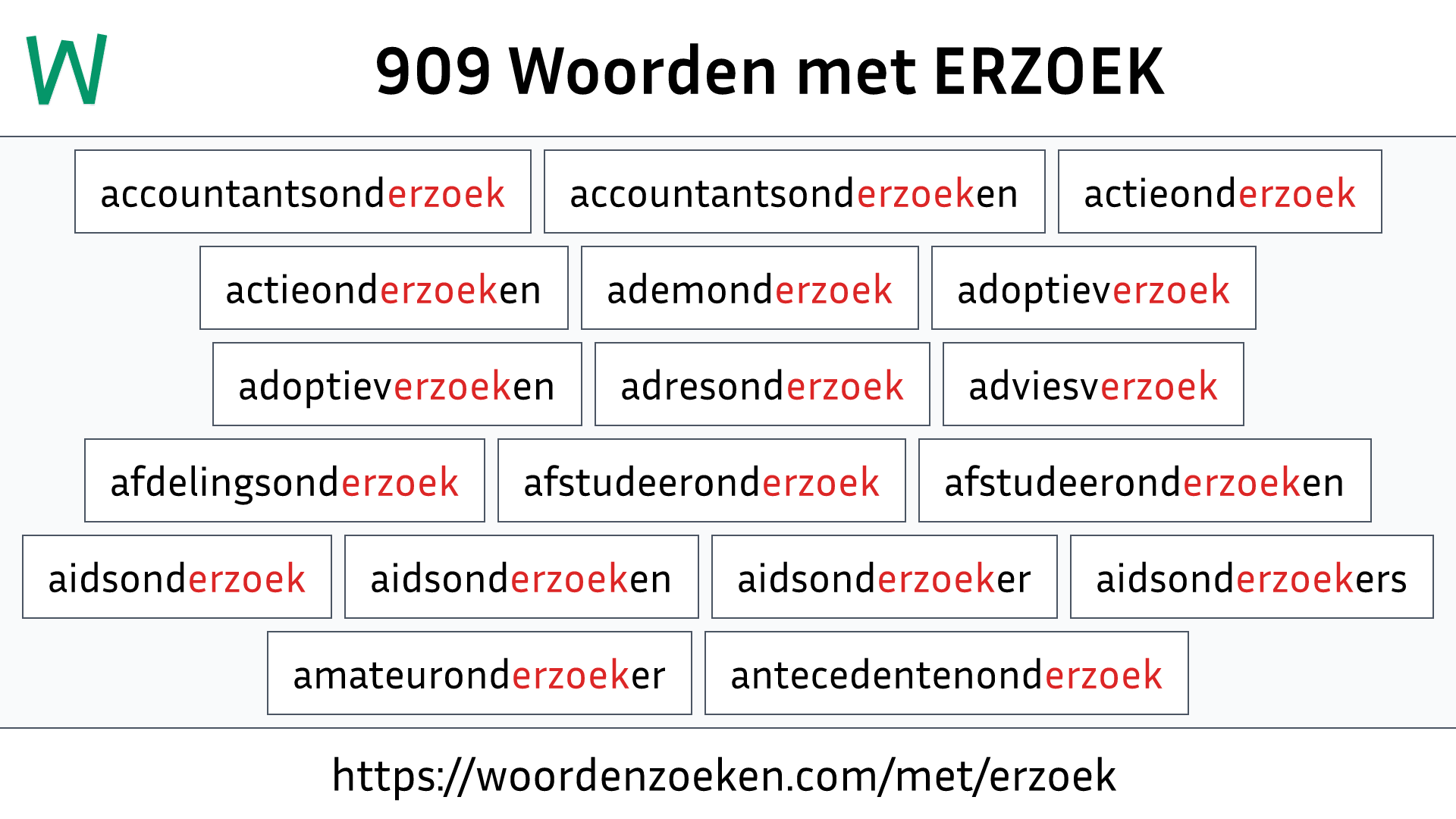 Woorden met ERZOEK