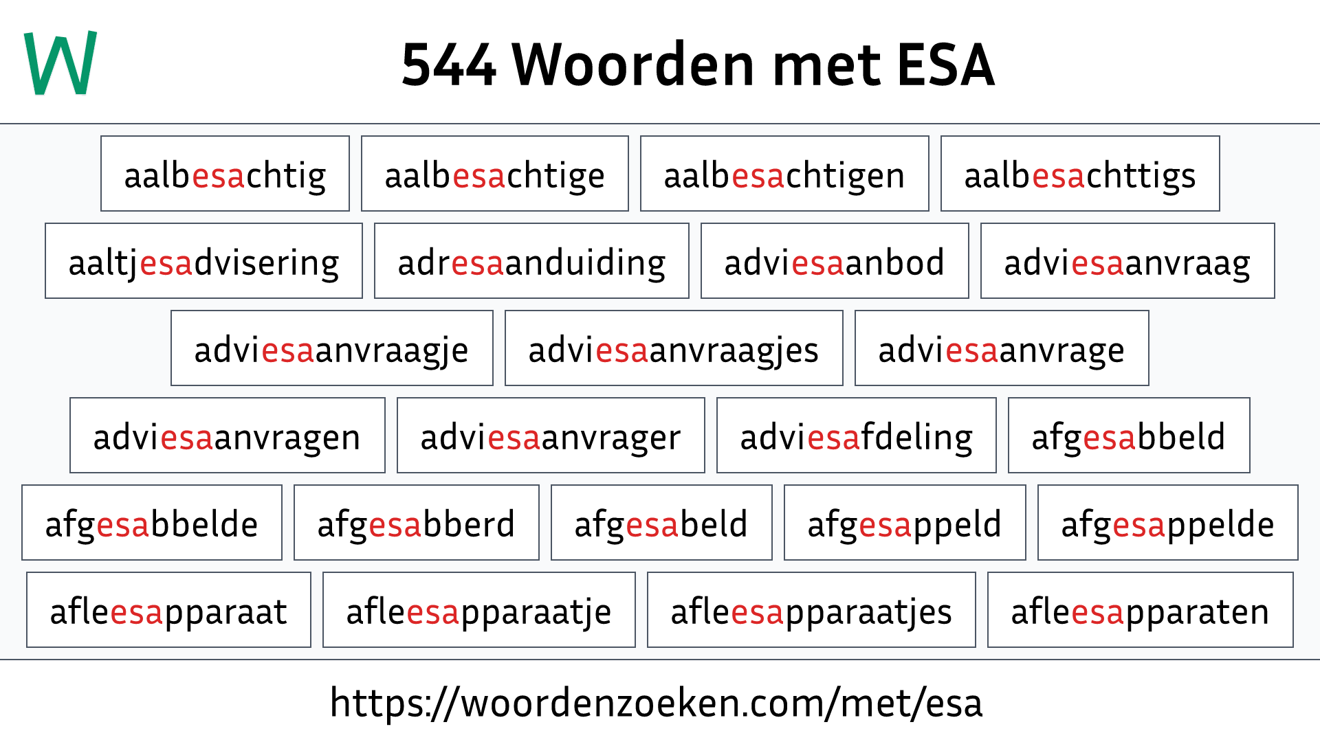 Woorden met ESA