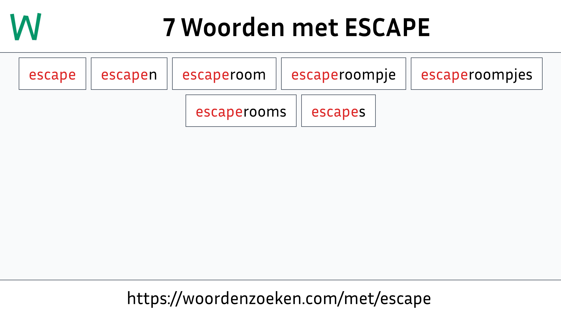 Woorden met ESCAPE