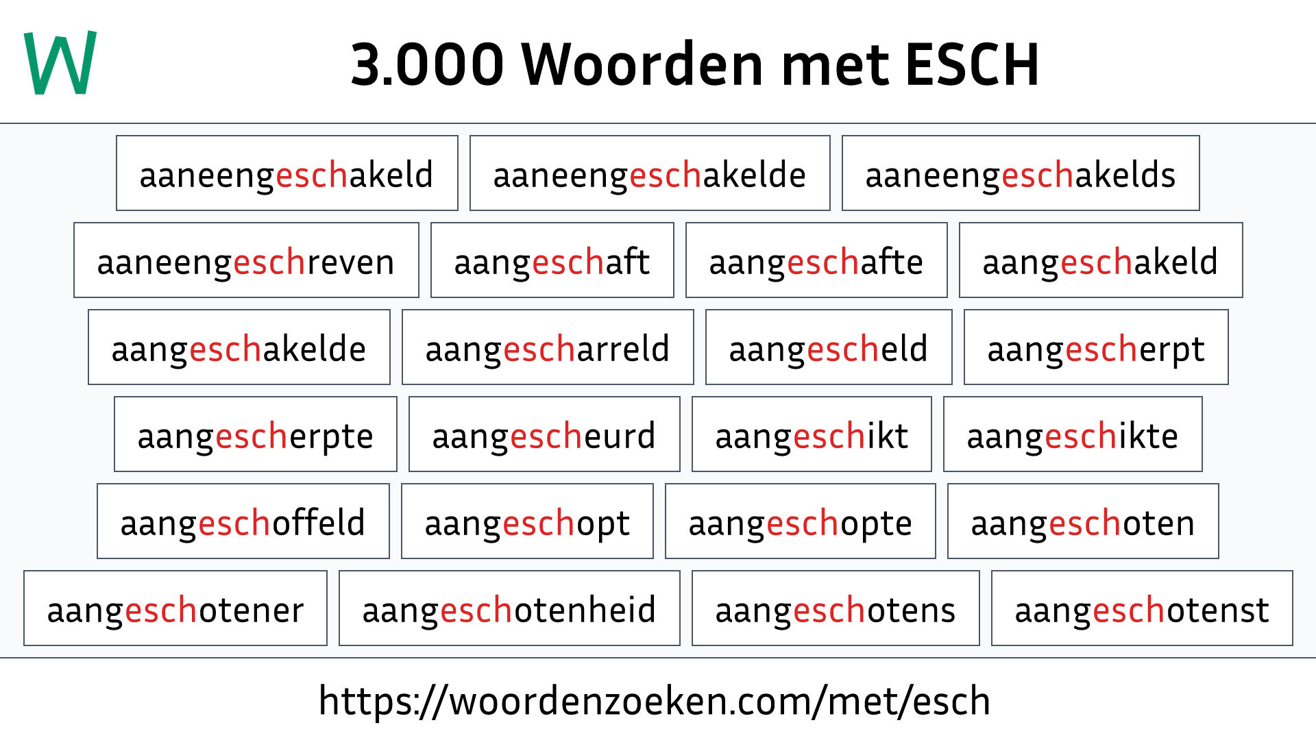 Woorden met ESCH