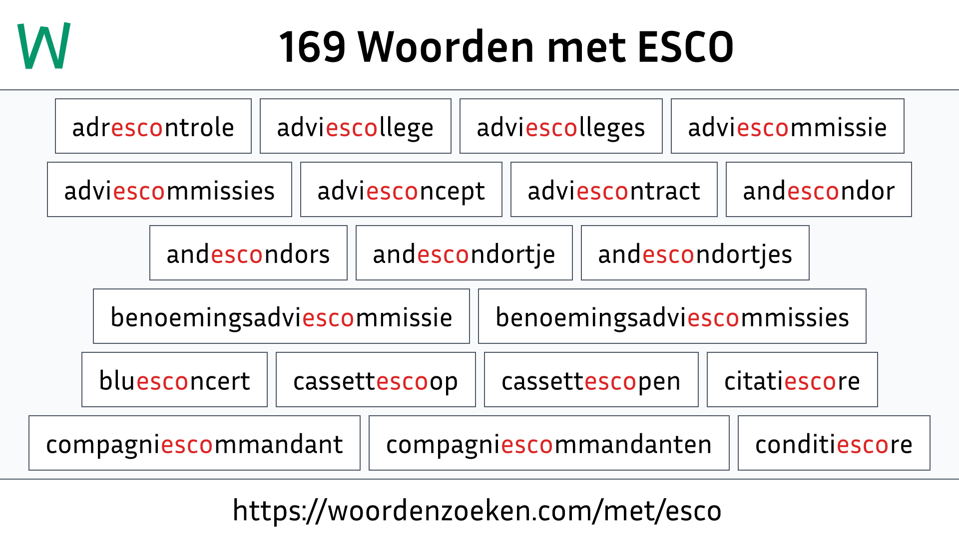 Woorden met ESCO