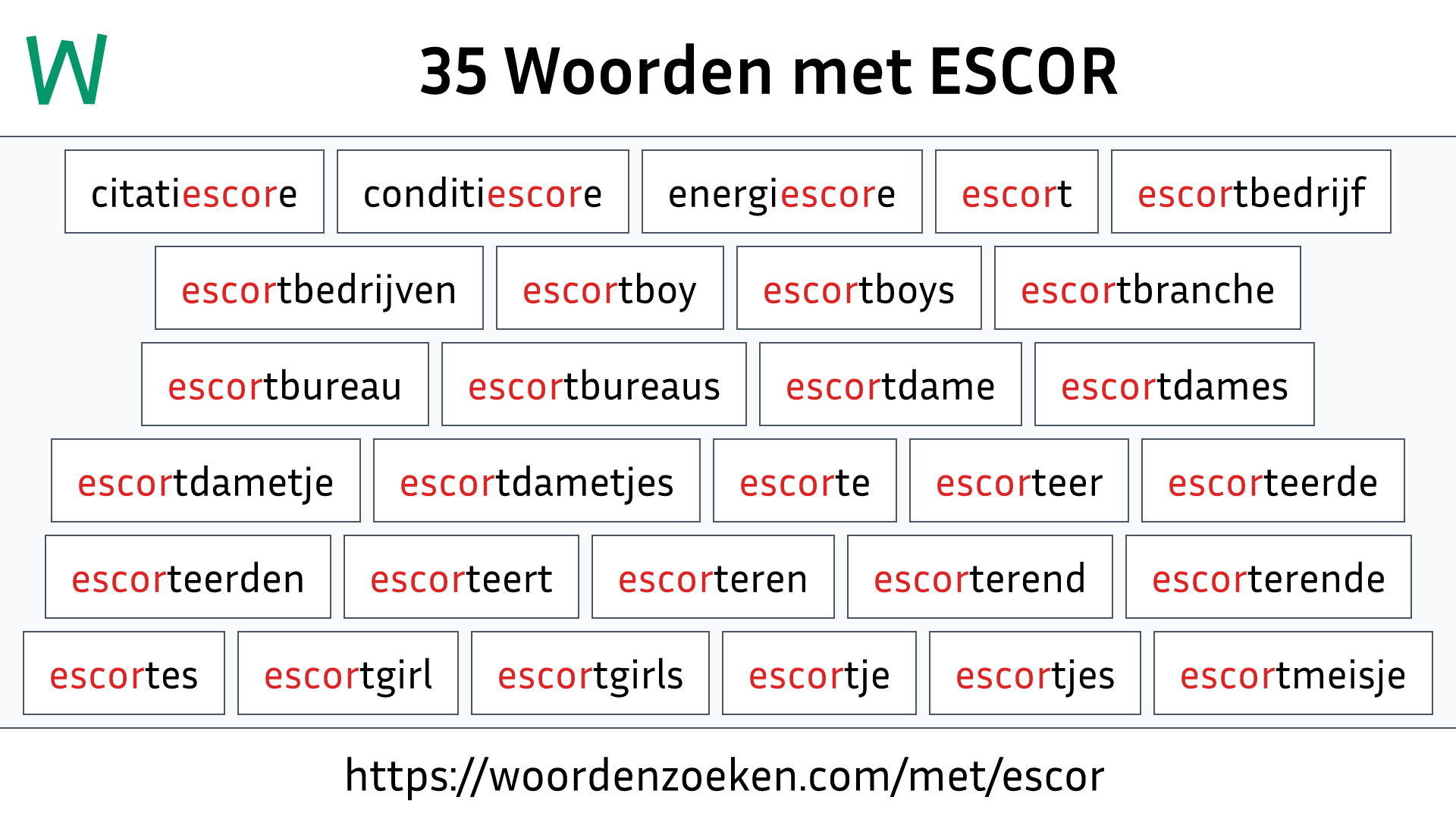 Woorden met ESCOR