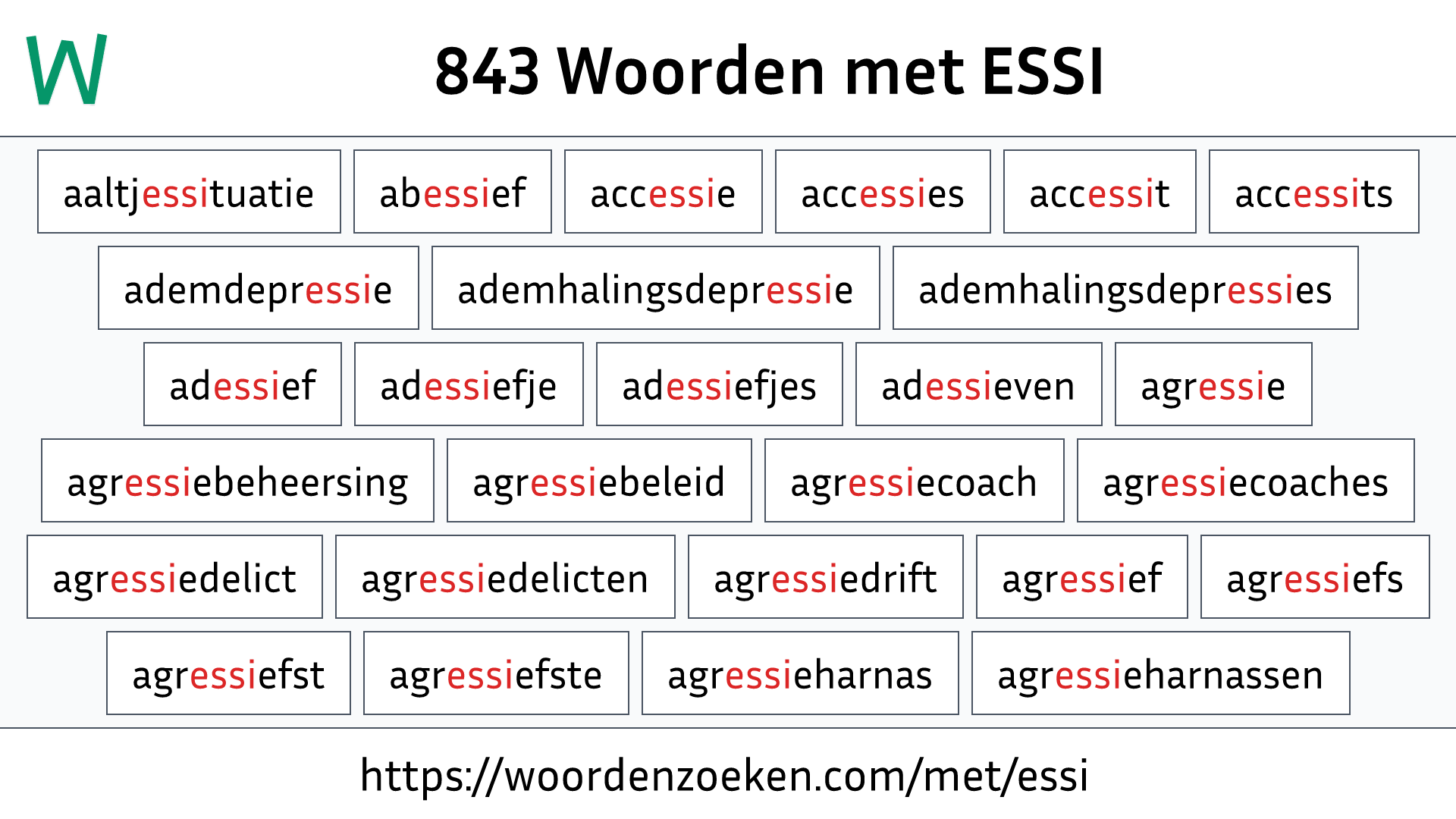 Woorden met ESSI