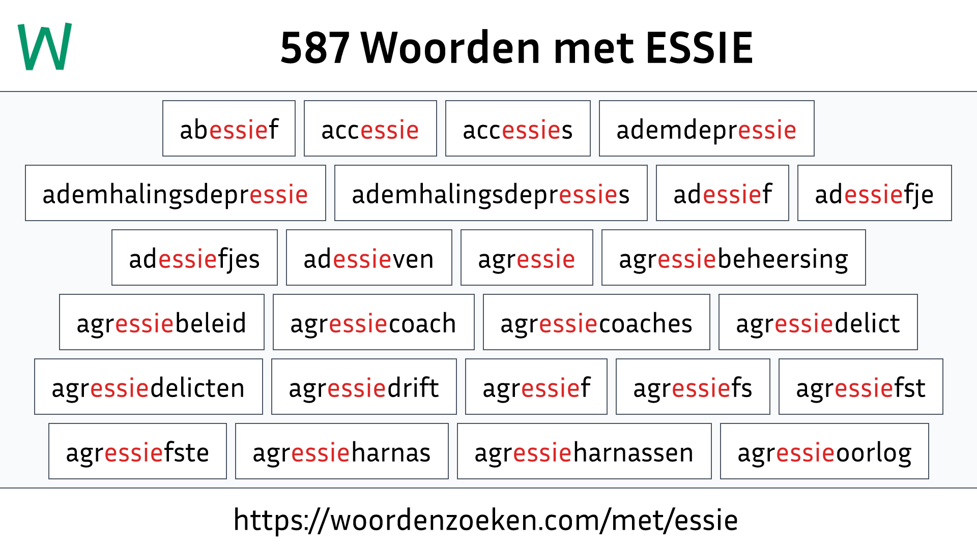 Woorden met ESSIE