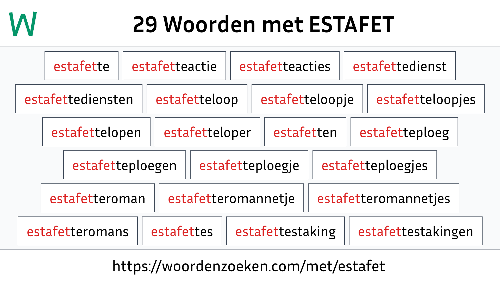 Woorden met ESTAFET