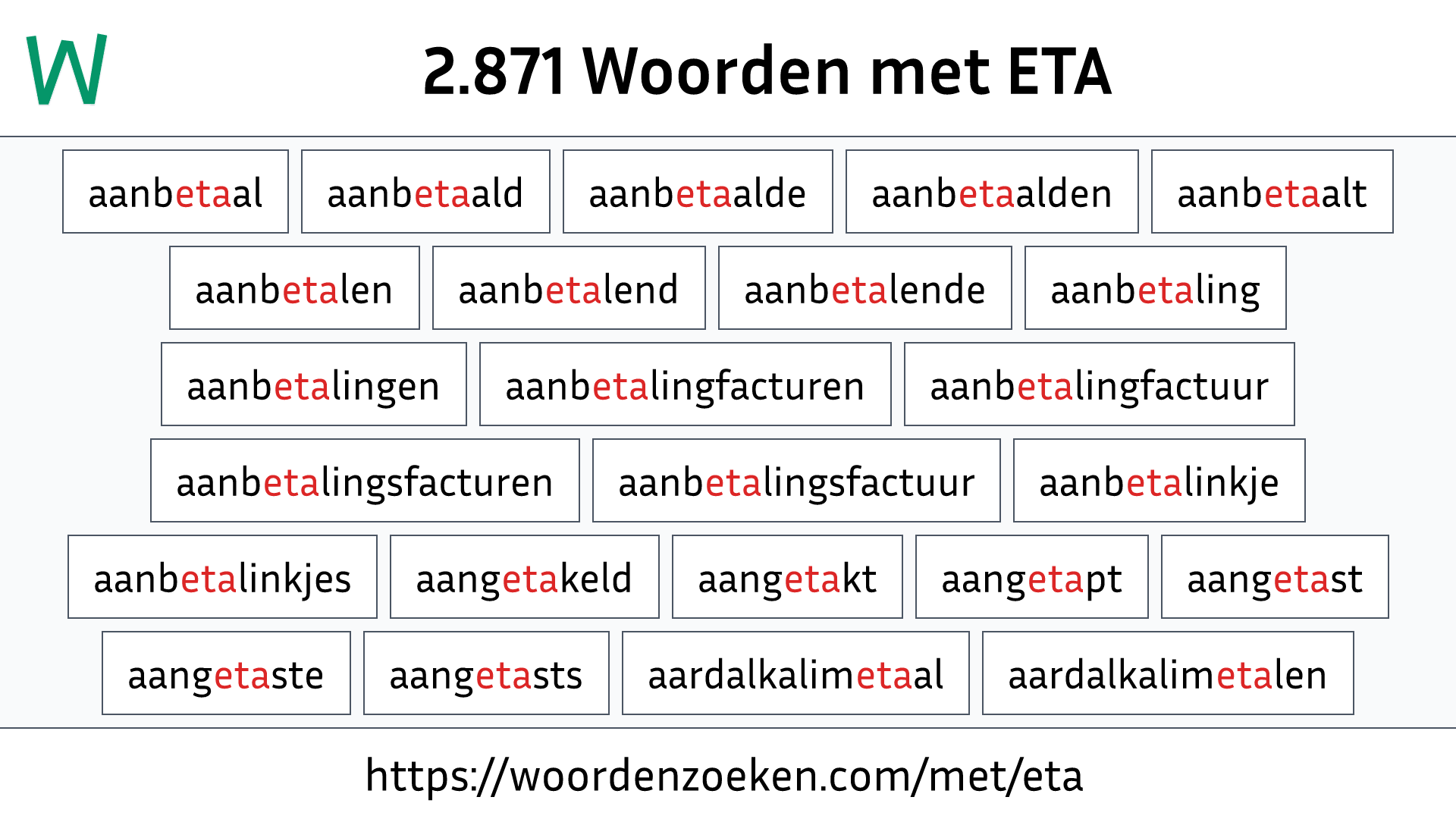 Woorden met ETA