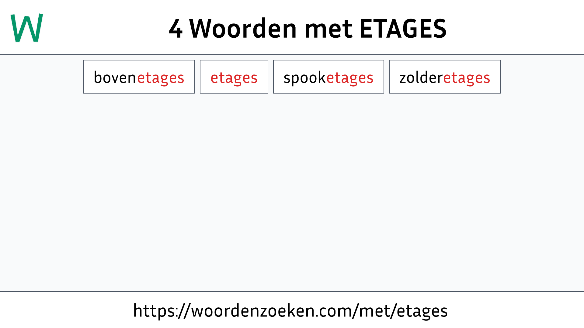 Woorden met ETAGES