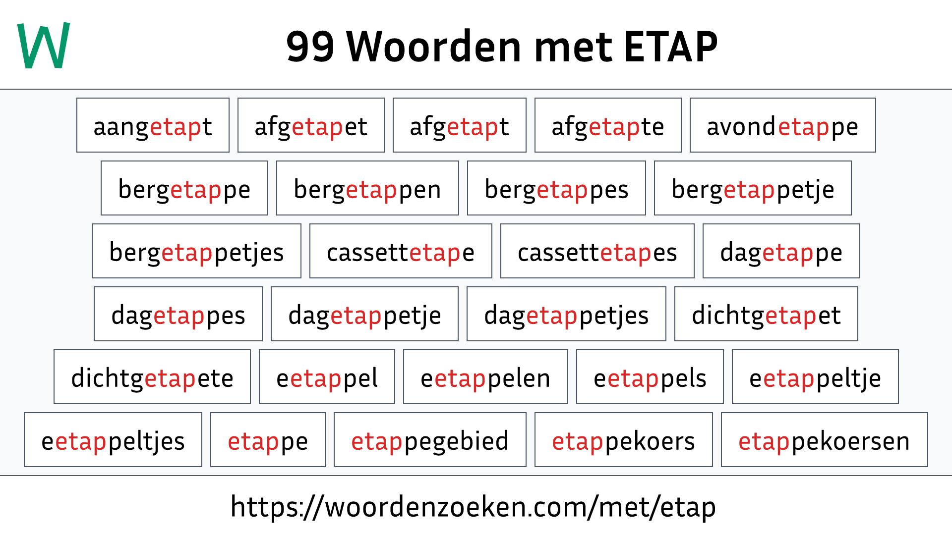 Woorden met ETAP