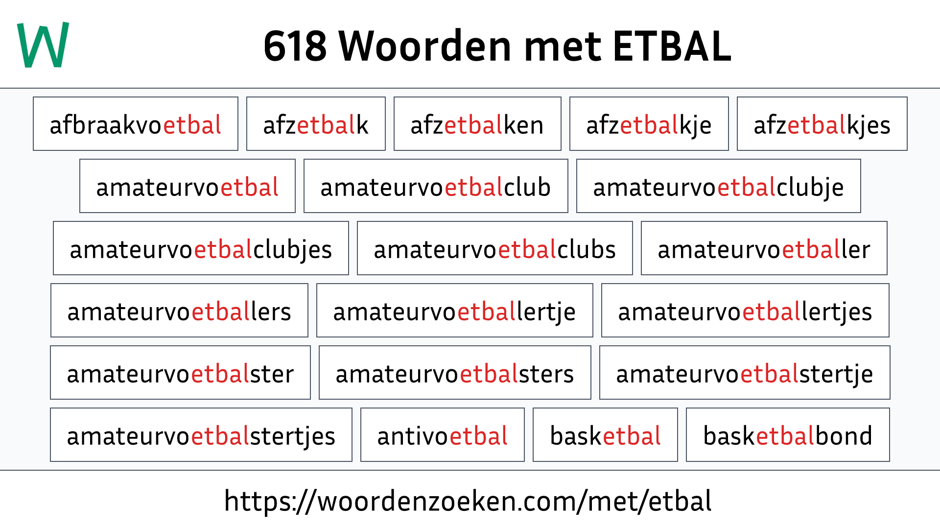 Woorden met ETBAL