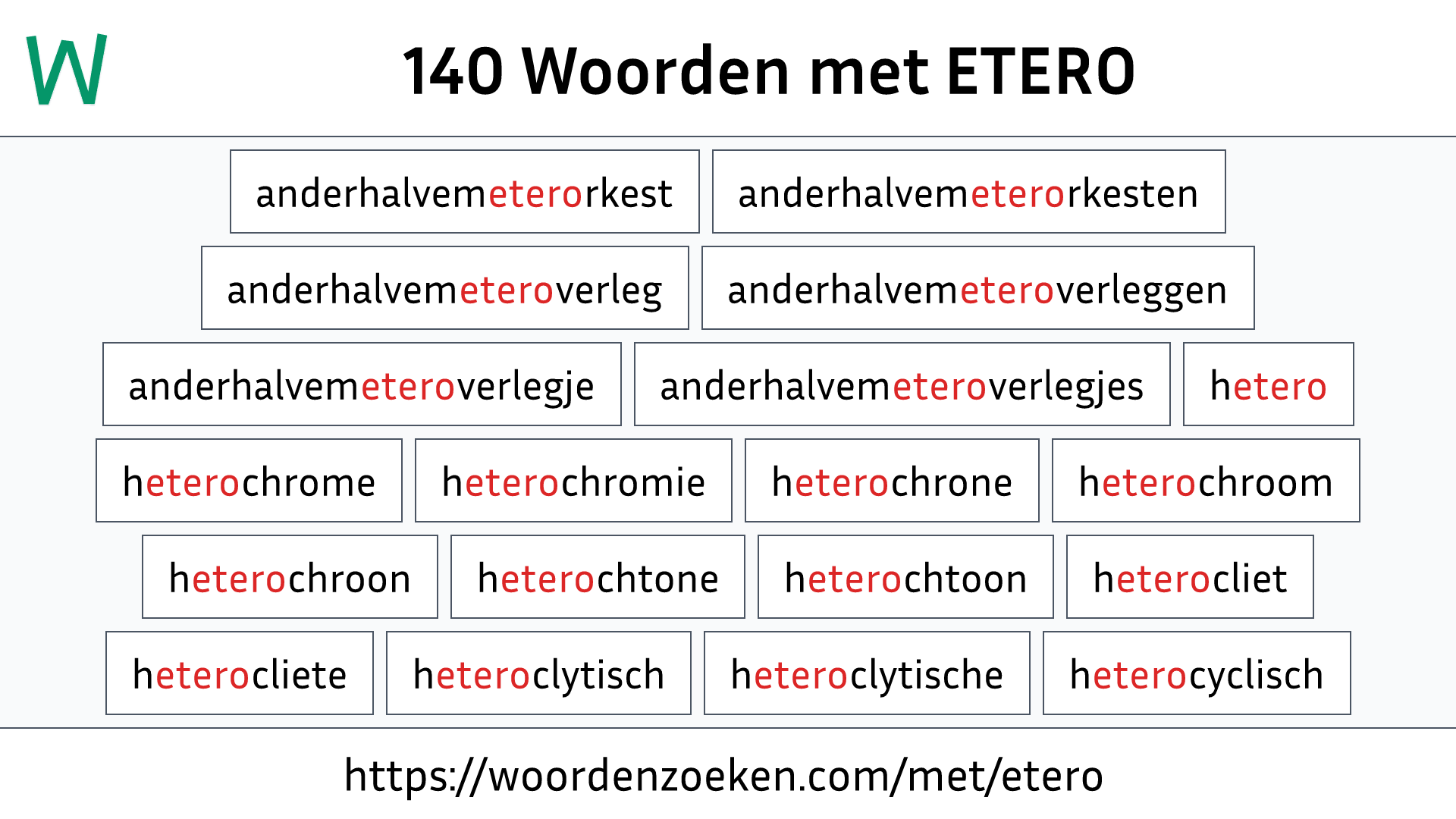 Woorden met ETERO