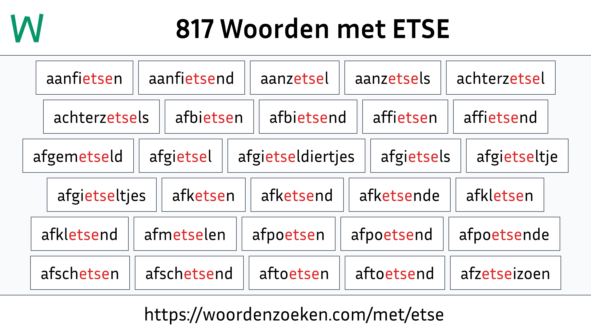 Woorden met ETSE