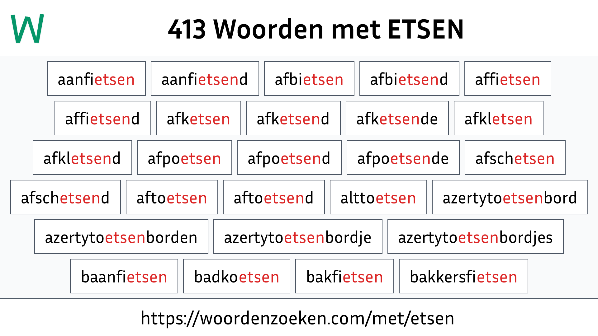 Woorden met ETSEN