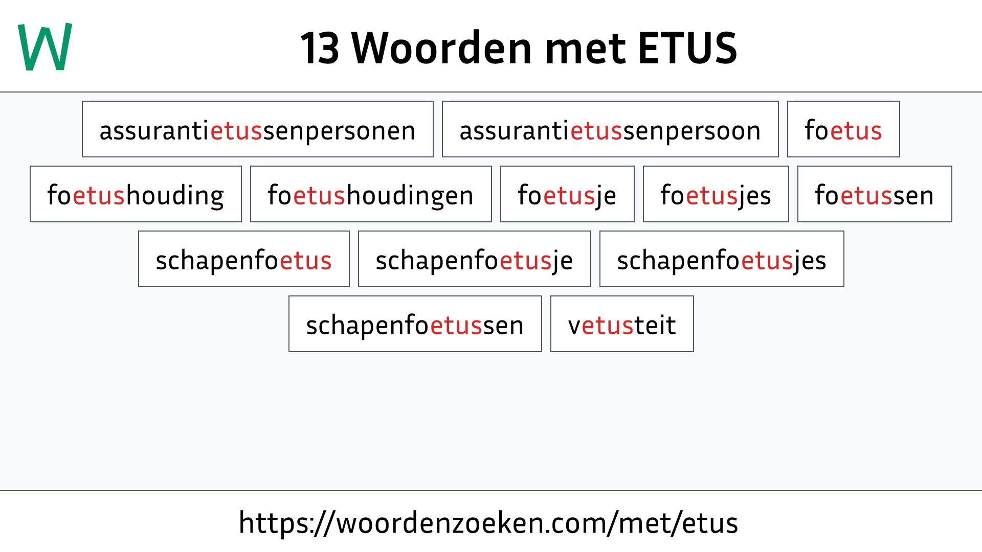 Woorden met ETUS