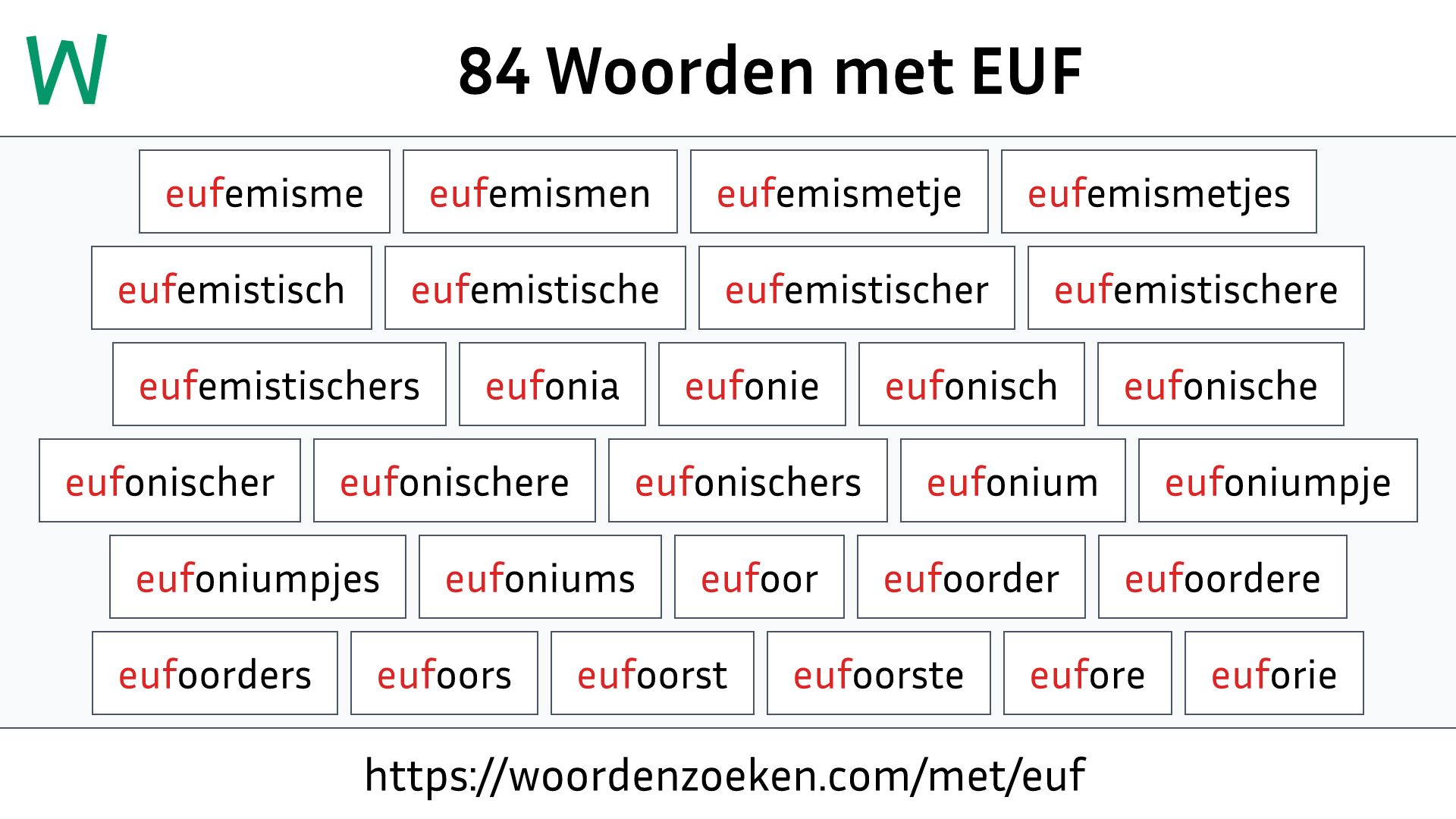 Woorden met EUF