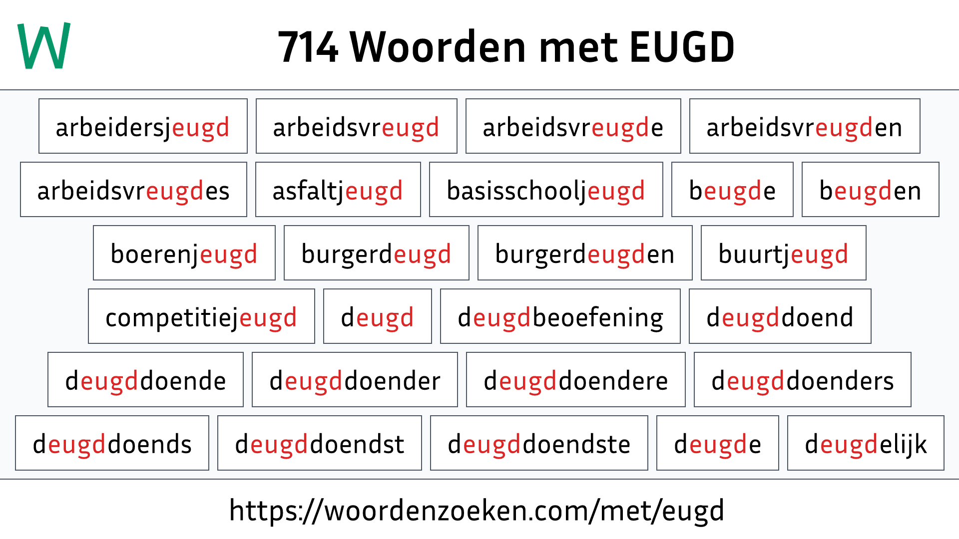 Woorden met EUGD