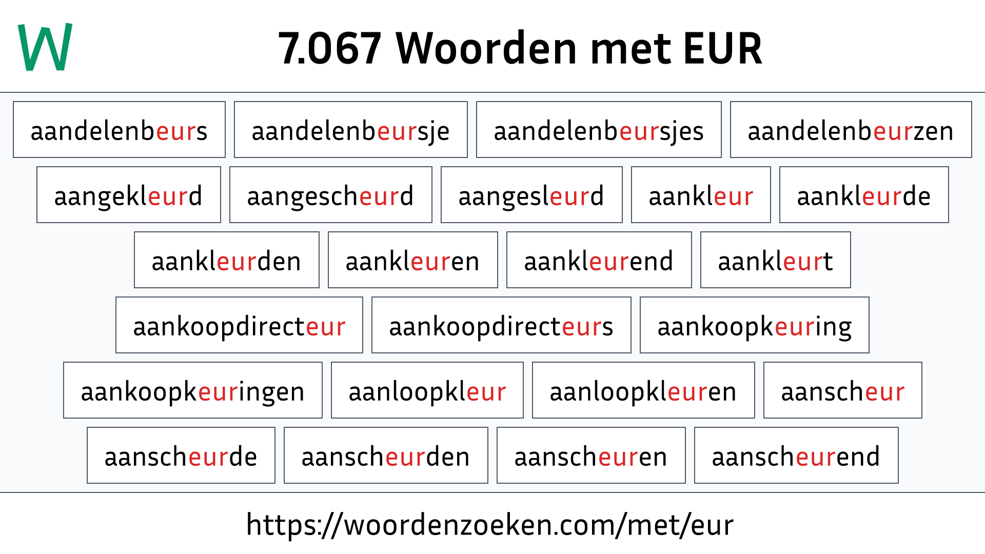 Woorden met EUR