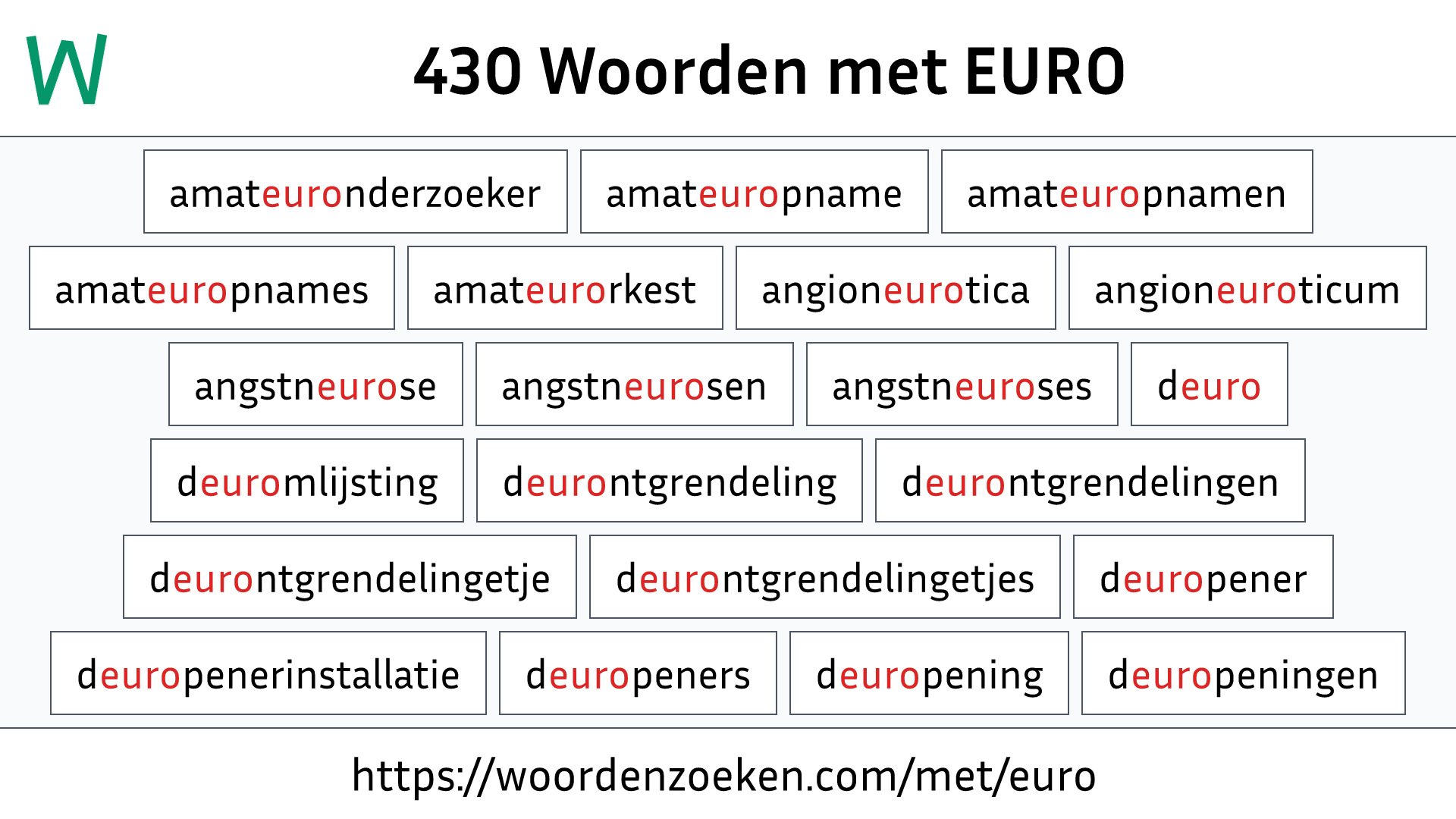 Woorden met EURO