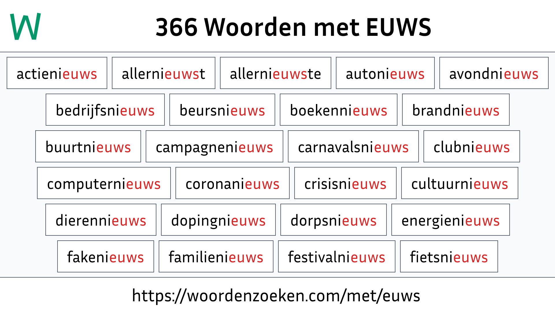 Woorden met EUWS