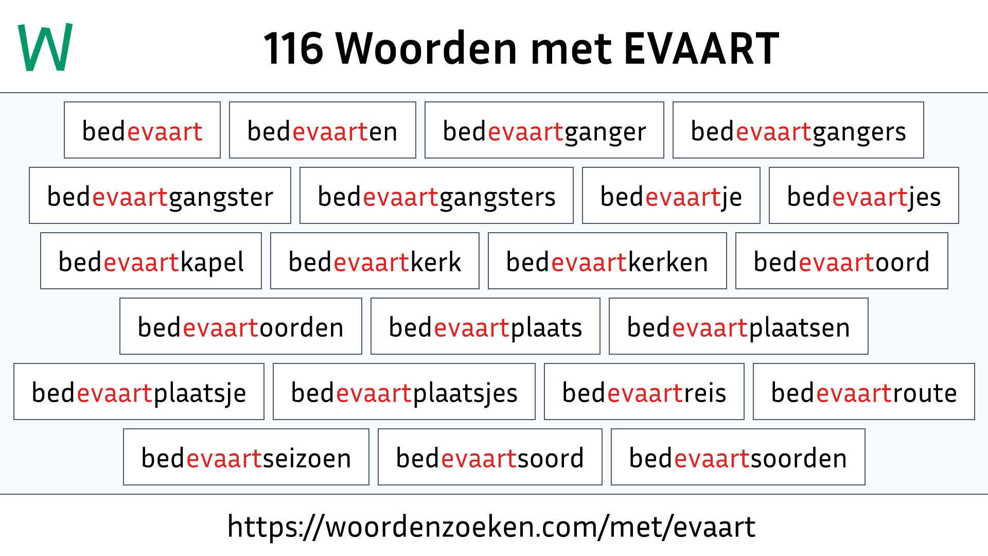 Woorden met EVAART