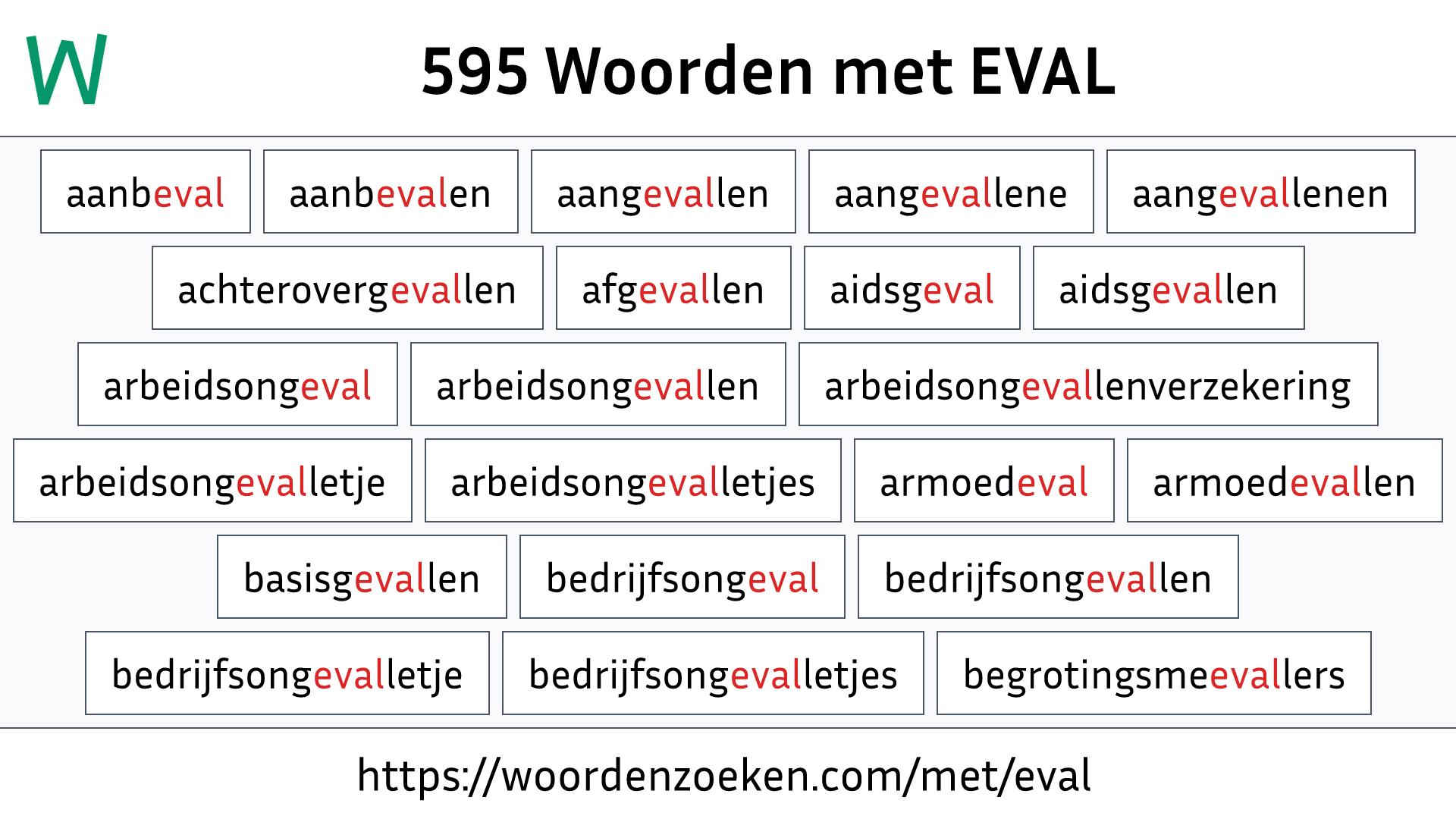 Woorden met EVAL