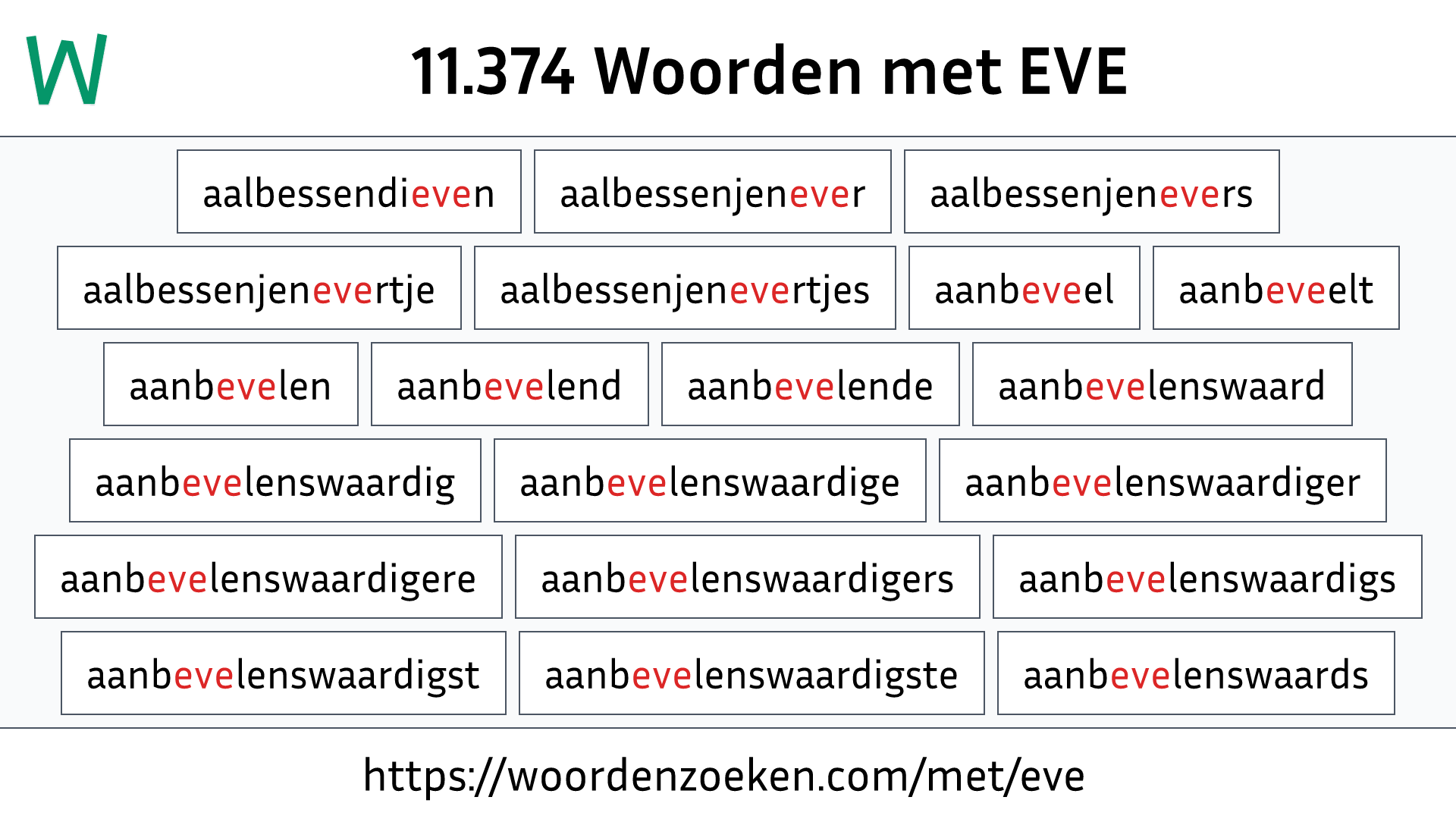 Woorden met EVE