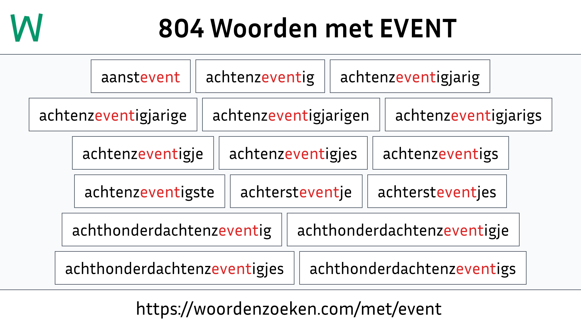 Woorden met EVENT