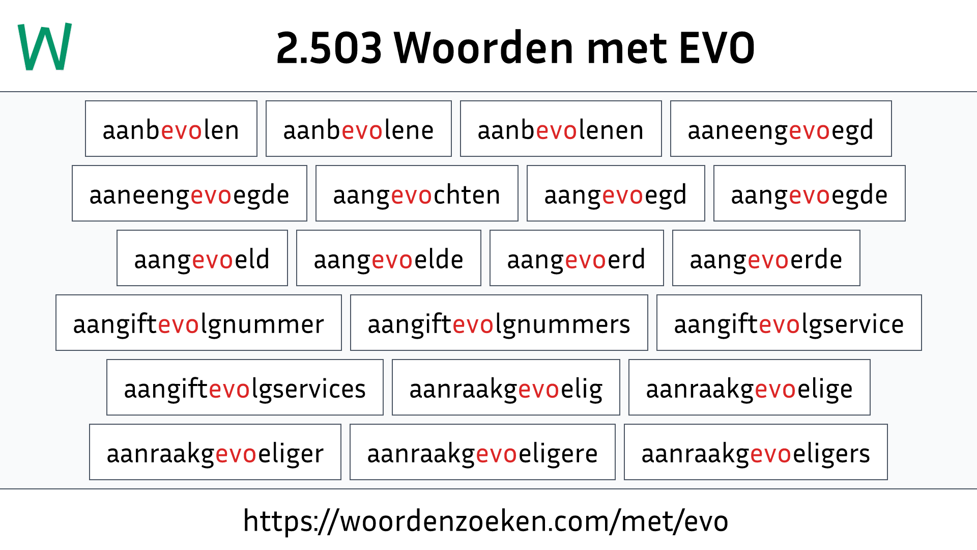 Woorden met EVO