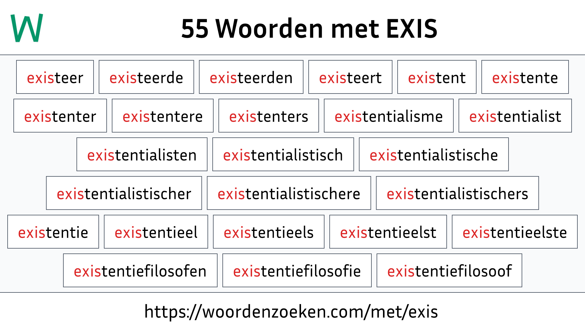Woorden met EXIS