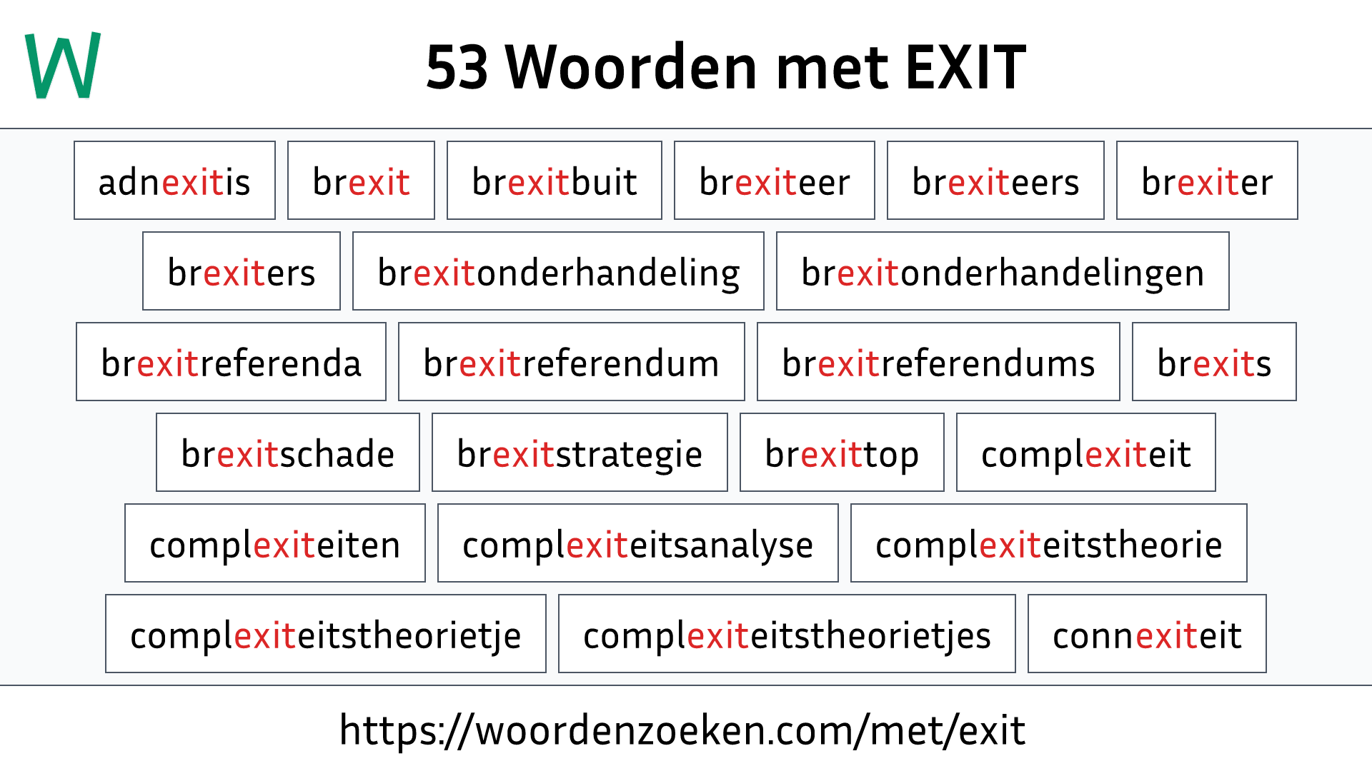 Woorden met EXIT